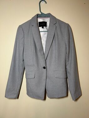 Banana Republic Gray Notch-Lapel Single-Button Blazer
